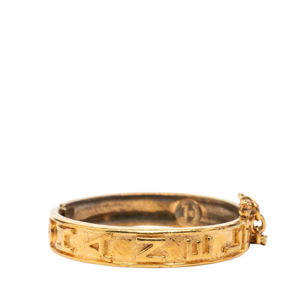 Pre-Loved Chanel Gold Plated Logo Bangle Bracelet